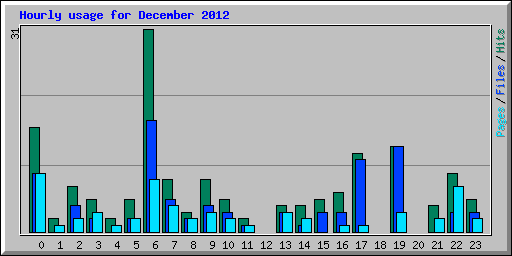 Hourly usage for December 2012