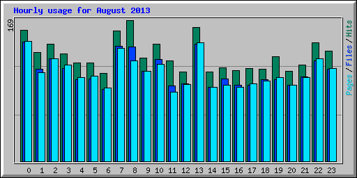 Hourly usage for August 2013