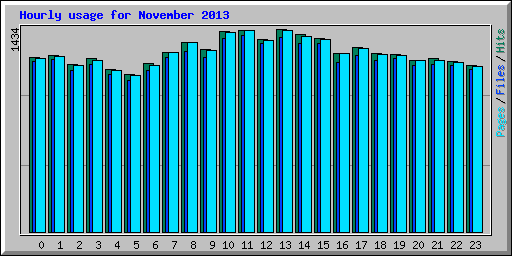 Hourly usage for November 2013