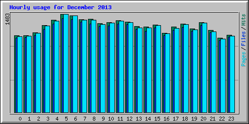Hourly usage for December 2013