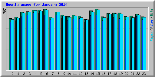Hourly usage for January 2014