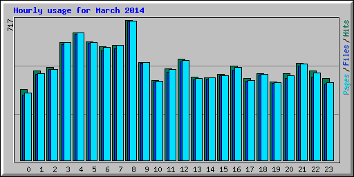 Hourly usage for March 2014