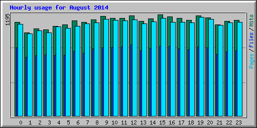 Hourly usage for August 2014