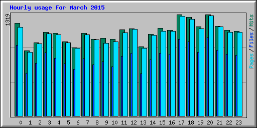 Hourly usage for March 2015
