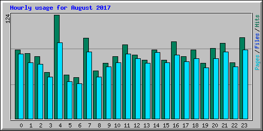 Hourly usage for August 2017