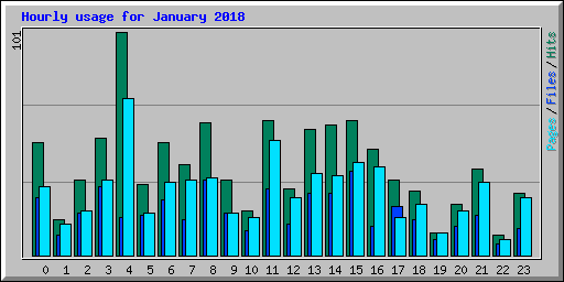 Hourly usage for January 2018