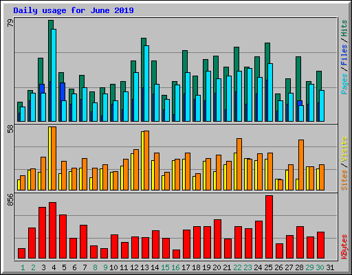 Daily usage for June 2019