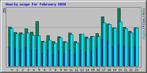 Hourly usage for February 2020