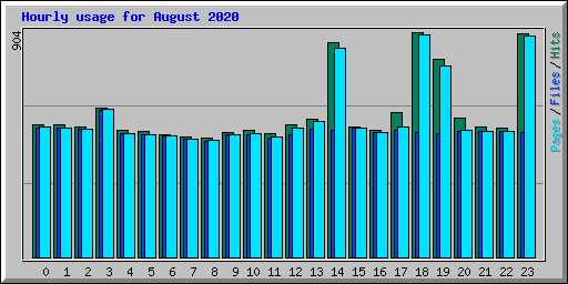 Hourly usage for August 2020