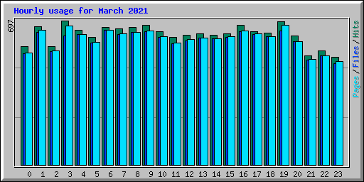 Hourly usage for March 2021