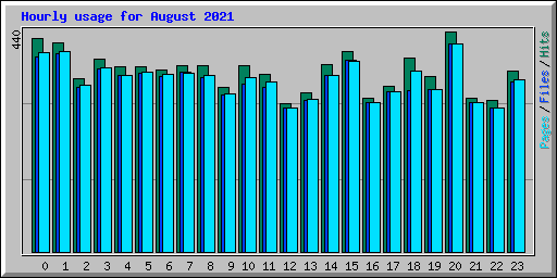 Hourly usage for August 2021